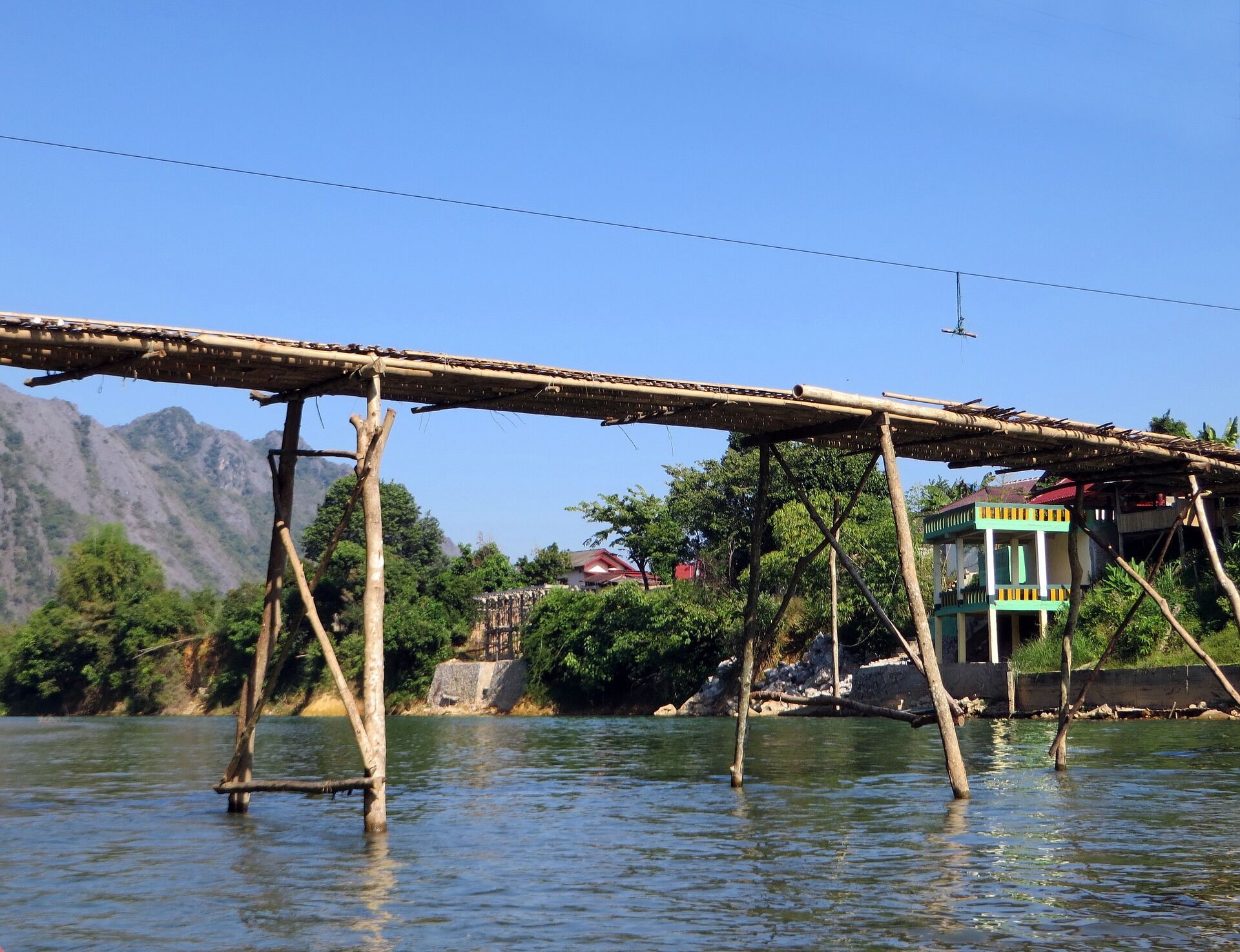 Begin your travel day with Vang Vieng’s serene ambiance